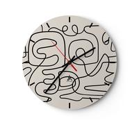 Orologio da Parete in Vetro 40x40cm Linea figure forme Moderno Silenzioso