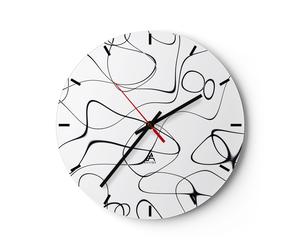 Orologio da Parete in Vetro 40x40cm Linea niente modello Moderno Silenzioso