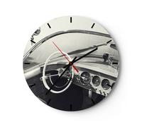 Orologio da Parete in Vetro 40x40cm Lusso barca bianco e nero Moderno Silenzioso