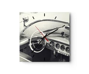 Orologio da Parete in Vetro 40x40cm Lusso barca bianco e nero Moderno Silenzioso