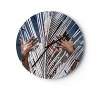 Orologio da Parete in Vetro 40x40cm Mani dita gioielli Moderno Silenzioso