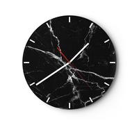 Orologio da Parete in Vetro 40x40cm Marmo Elegante Calcolo Moderno Silenzioso