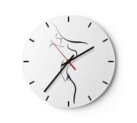 Orologio da Parete in Vetro 40x40cm Minimalismo Donna Cappello Silenzioso