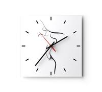 Orologio da Parete in Vetro 40x40cm Minimalismo Donna Cappello Silenzioso
