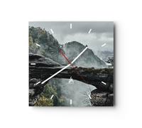 Orologio da Parete in Vetro 40x40cm Paesaggio Montagne Porta Pravcicka