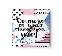 Orologio da Parete in Vetro 40x40cm Parole Motivazione Felice messaggio