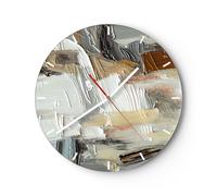 Orologio da Parete in Vetro 40x40cm Pezzo Colore Pittura Moderno Silenzioso