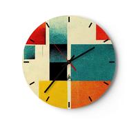 ARTTOR Orologio da Parete in Vetro Piazze Invecchiato Pezzo 40x40cm Piccolo Moderno Orologio da Muro Per Casa Cucina Soggiorno Silenzioso Wall Clock Decorazione Orologio da Appendere - C3AR40x40-5788