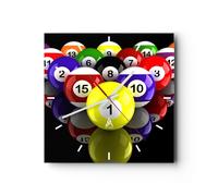 Orologio da Parete in Vetro 40x40cm Piscina gioco concorrenza Moderno Silenzioso