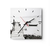 Orologio da Parete in Vetro 40x40cm Ponte pedonale lago di Hong Kong Silenzioso
