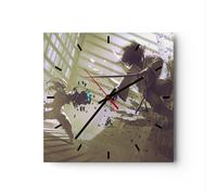 Orologio da Parete in Vetro 40x40cm Robot samurai spada combattimento Silenzioso