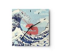 Orologio da Parete in Vetro 40x40cm Rosso moderno forse Moderno Silenzioso