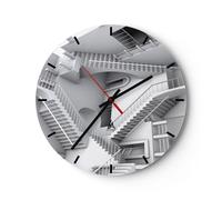 Orologio da Parete in Vetro 40x40cm Scienza illusione scale Moderno Silenzioso