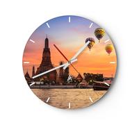 Orologio da Parete in Vetro 40x40cm tempio Asia Moderno Silenzioso Decorazione