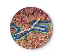 Orologio da Parete in Vetro 40x40cm Tortuosa Via Foresta Moderno Silenzioso