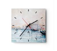 Orologio da Parete in Vetro 40x40cm Venezia basilica Moderno Silenzioso
