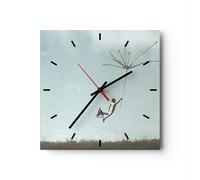 Orologio da Parete in Vetro 40x40cm Vintage irreale metafora Moderno Silenzioso