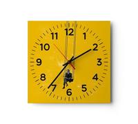 Orologio da Parete in Vetro Arte Moderna Oscillazione Uomo 30x30cm Piccolo Moderno Orologio da Muro Per Casa Cucina Soggiorno Silenzioso Wall Clock Decorazione Orologio da Appendere - C4AC30x30-5599