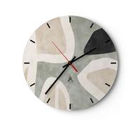 Orologio da Parete in Vetro Astrazione Minimalismo Arte Moderna 40x40cm Piccolo Moderno Orologio da Muro Per Casa Cucina Silenzioso Wall Clock Decorazione Orologio da Appendere C3AR40x40-6028