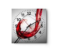 Orologio da Parete in Vetro Bere bicchiere vino 30x30cm Piccolo Moderno Orologio da Muro Per Casa Cucina Soggiorno Silenzioso Wall Clock Decorazione Orologio da Appendere - C4AC30x30-2258