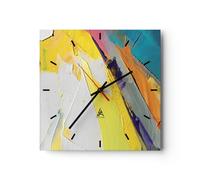 Orologio da Parete in Vetro Deadlock Vernici Tridimensionale 30x30cm Piccolo Moderno Orologio da Muro Per Casa Cucina Soggiorno Silenzioso Wall Clock Decorazione Orologio da Appendere - C3AC30x30-4871