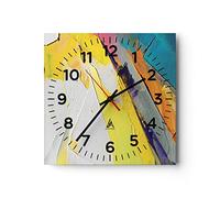 Orologio da Parete in Vetro Deadlock Vernici Tridimensionale 30x30cm Piccolo Moderno Orologio da Muro Per Casa Cucina Soggiorno Silenzioso Wall Clock Decorazione Orologio da Appendere - C4AC30x30-4871