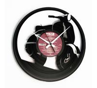 Orologio da parete in vinile con scooter vintage inciso a laser