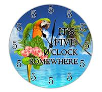 Orologio da parete "It's Five O'clock" da qualche parte, orologio da parete con numeri non ticchettio a batteria, 30,5 cm, shabby chic, decorativo, per cucina, soggiorno, camera da letto, bagno