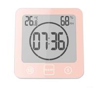 Orologio da parete LCD multifunzione impermeabile con display a temperatura per una facile gestione del tempo (rosa)