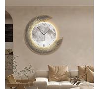 Orologio Da Parete Luminoso, Orologio De Parete Da Muro Moderno E Silenzioso Cornice A Forma Di Luna Orologio Glow-in-Dark Moon Orologio Da Parete Orologio Da Parete A LED Per Casa Cucina Ufficio ( Co