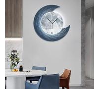 Orologio Da Parete Luminoso, Orologio De Parete Da Muro Moderno E Silenzioso Cornice A Forma Di Luna Orologio Glow-in-Dark Moon Orologio Da Parete Orologio Da Parete A LED Per Casa Cucina Ufficio ( Co