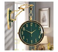 Orologio da parete lussuoso orologio a doppia faccia montato a parete, moderno orologio da parete rotante in metallo 3D, orologio da parete muto interno, decorazioni per la casa decorativa appesa a
