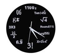 Orologio da Parete Matematico,Timelike Novità Orologio da Parete Matematico Unico Orologio, Semplice Equazione Matematica per Aula, Casa, Ufficio Decorazione Moderna (Nero 30cm) (B)