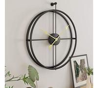 Orologio da Parete Moderni Grandi X Soggiorno, Vintage Silenzioso in Metallo Orologio da Muro Decorativo per Cucina Ufficio Camera Soggiorno (52cmx59cm),BlackGold