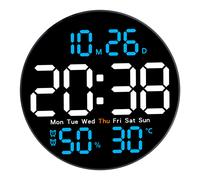 Orologio da parete moderno 10 pollici con sveglia e batteria temperatura o spina