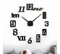 Orologio da parete moderno adesivo - Nero