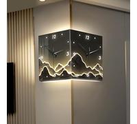 Orologio Da Parete Moderno Con Telecomando A LED, Orologio Da Parete Angolare Bifacciale, Orologio Da Parete Angolare Decorativo Con Arte, Orologio Da Parete Digitale Quadrato Silenzioso ,10in