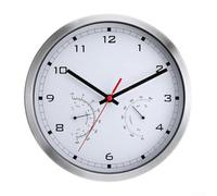 Orologio da parete moderno con funzionamento a batteria, display temperatura e umidità, meccanismo silenzioso per una vita tranquilla