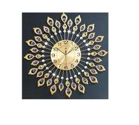 Orologio da parete moderno decorativo in metallo, a batteria, adatto per la decorazione di casa e ufficio, decorativo per cucina, soggiorno e ufficio (Art Déco)