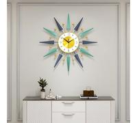 Orologio da parete moderno decorativo in metallo, a batteria, adatto per la decorazione di casa e ufficio, decorativo per cucina, soggiorno e ufficio (metà secolo)