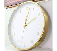 Orologio da parete moderno elegante elegante orologio da parete in metallo spazzolato viola rotondo moderno orologio da parete alte vetro trasparente per leggi orologi da parete decorativo per