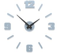 Orologio da parete moderno legno numeri adesivi colore azzurro polvere 50cm
