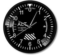 Orologio da parete moderno Misurazione dell'altitudine dell'aereo Rrinto Orologio da parete Altimetro con cornice in metallo nero Orologio da parete rotondo Arte Decor Orologio Duvar Saati