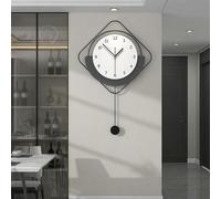 Orologio da Parete Moderno, Nordico Minimalista Orologi Grande Telaio in Metallo+Quadrante in Legno Orologio da Muro Silenzioso Creativo Art Deco per Soggiorno Camera da letto Ufficio Cucina, 40*62 cm