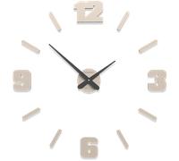 Orologio da parete moderno numeri adesivi legno colore sabbia 64cm