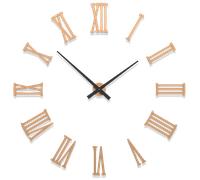 Orologio da parete moderno numeri romani adesivi legno pesca chiaro 124cm