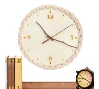 Orologio da parete moderno - Orologio decorativo in rattan - Il mio programma da 10,4 pollici funziona a batteria, in legno rotondo non nascosto creativo per la decorazione del soggiorno a casa