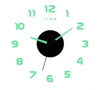 Orologio da parete moderno senza cornice, con adesivi 3D a specchio in acrilico e movimento al quarzo, misura regolabile per pareti del soggiorno e dell'ufficio (numeri arabi)