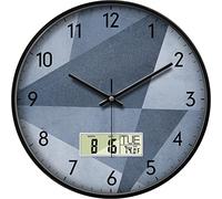 Orologio da parete moderno silenzioso senza ticchettio grigio per decorazione soggiorno digitale grande display silenzioso a batteria orologi da parete con data e giorno della settimana temperatura