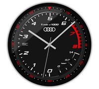 Orologio da parete Nero 30cm Silenzioso Contagiri per Fan Audi RS Sport Analogic